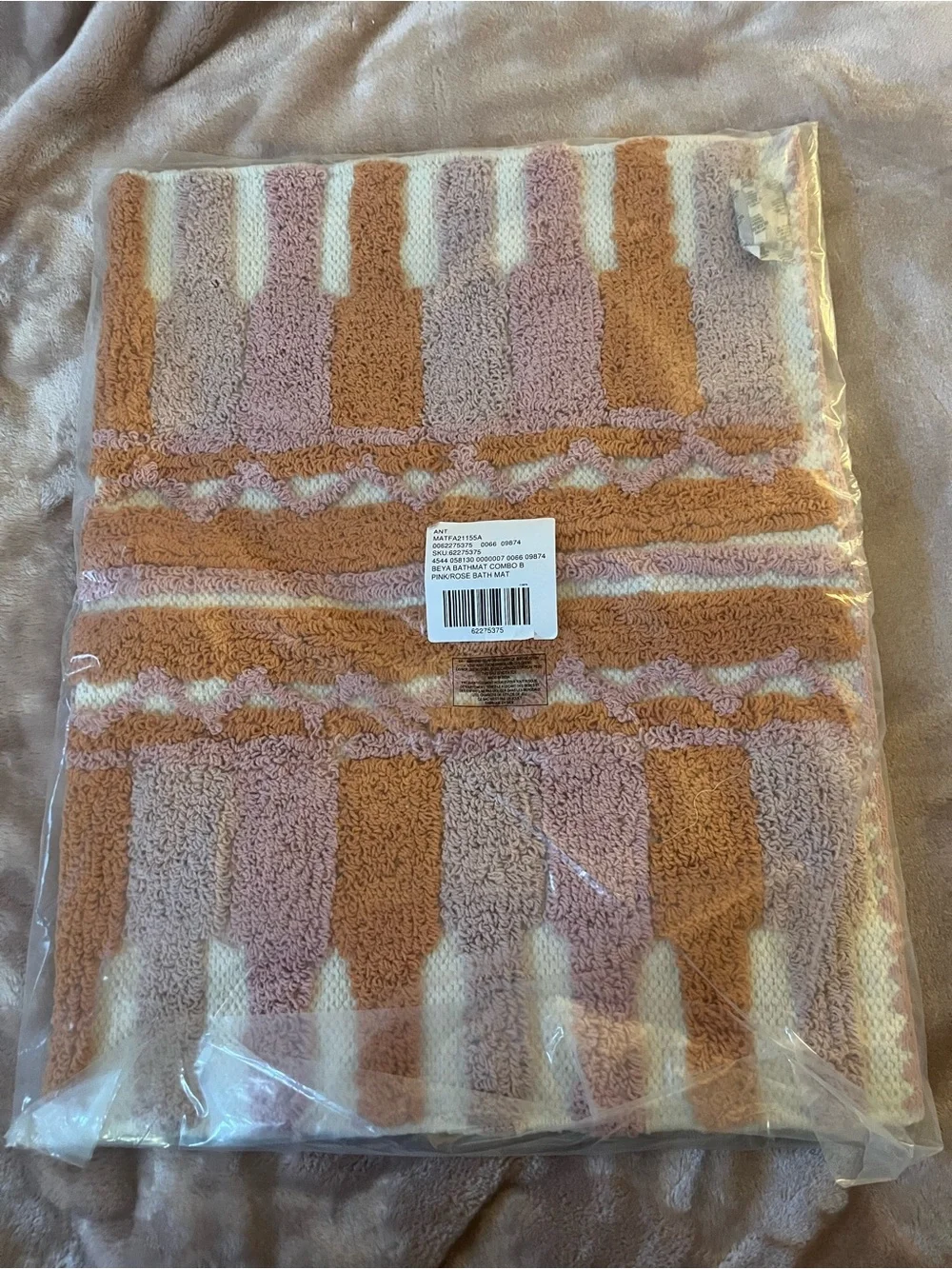 Anthropologie Pink and Orange Beya Bath Mat Combo